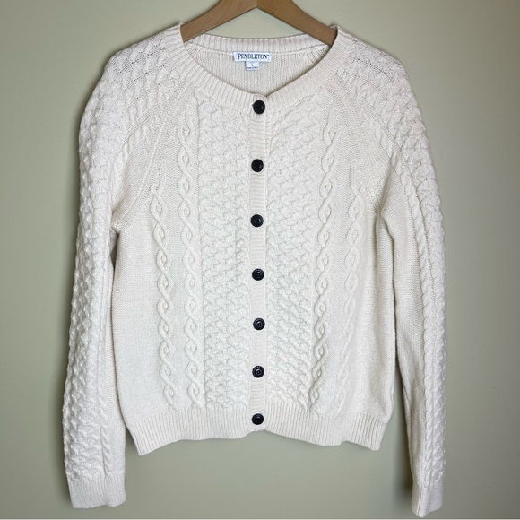 Pendleton Cable Knit Cardigan Size Large